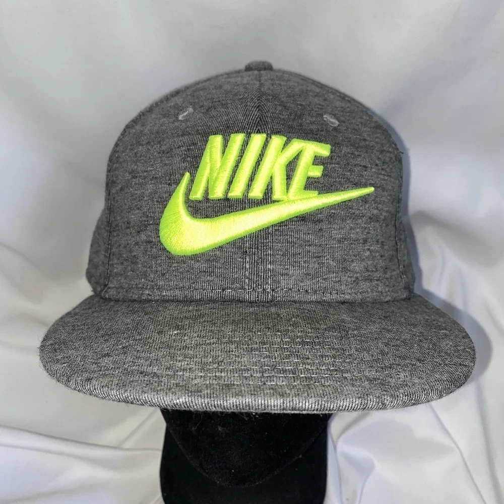 Nike Tech Fleece True Snapback Hat Cap GrayNeon Yellow